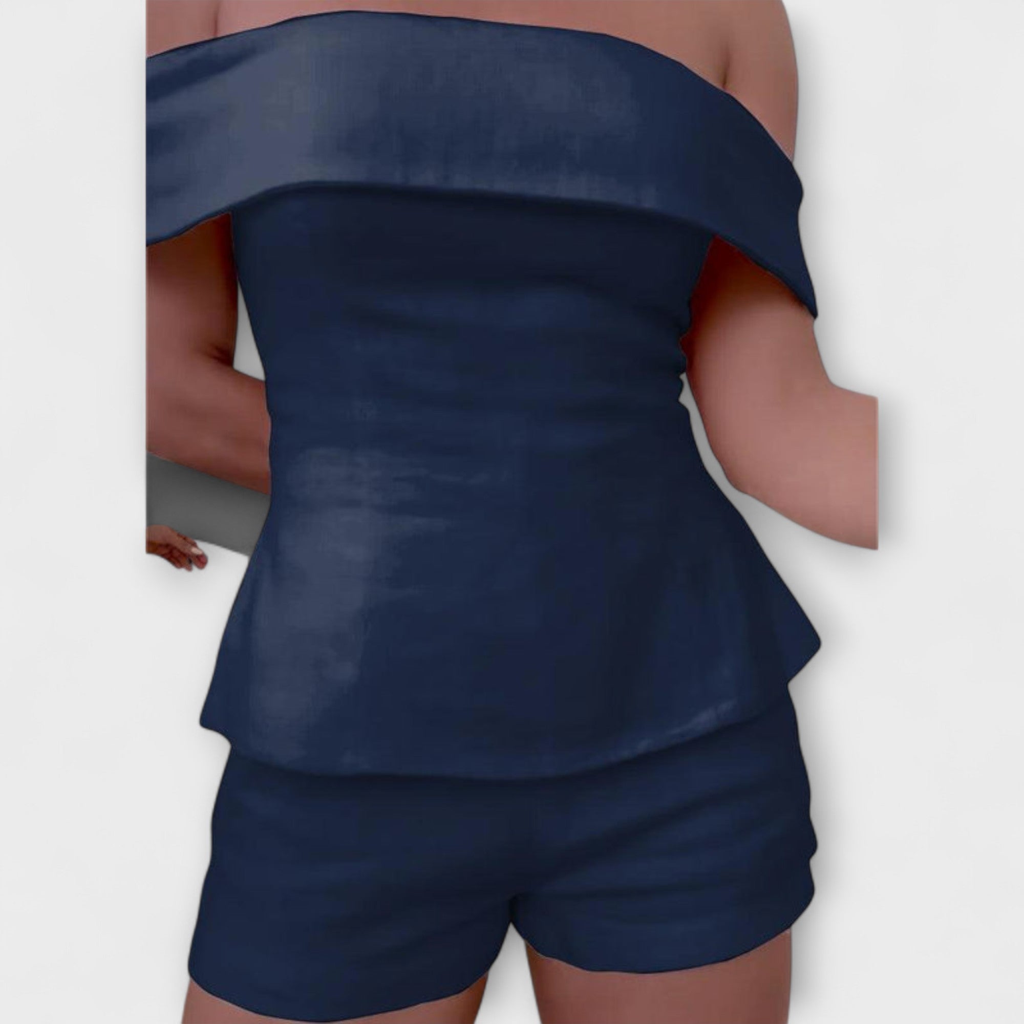 White cotton and linen two-piece set