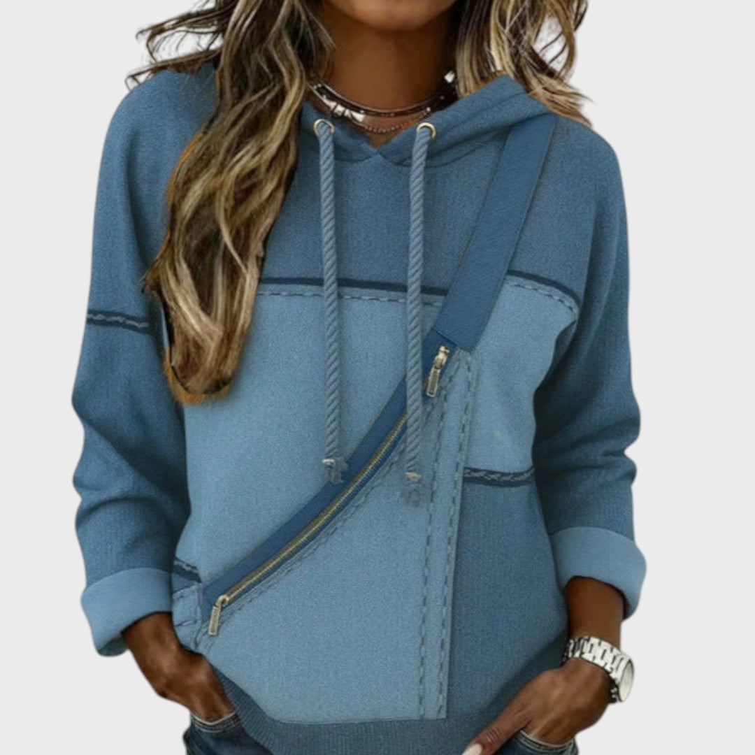 Knitted sweatshirt with contrasting design