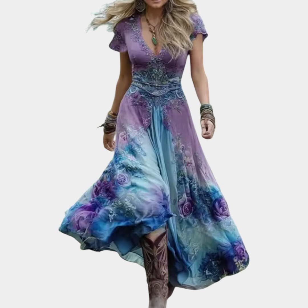 Rochie florală personalizată și fluidă