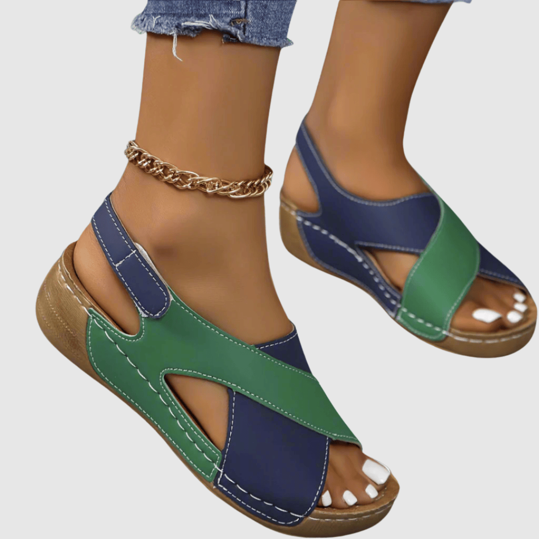 Hildegard - Two-tone leather sandals