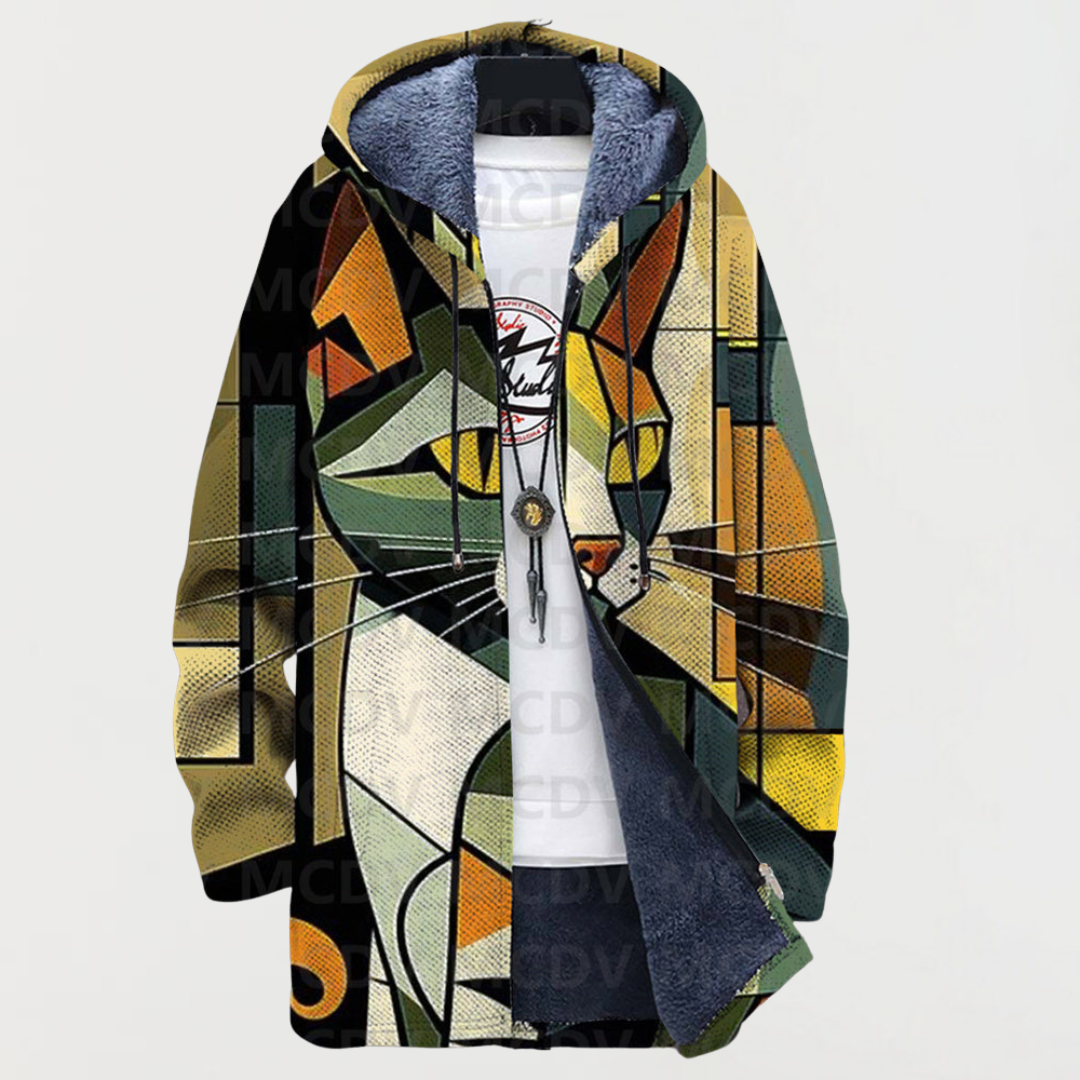 Emerson | Cardigan cu Model Geometric de Pisică