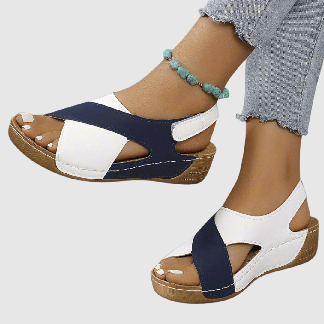 Hildegard - Two-tone leather sandals