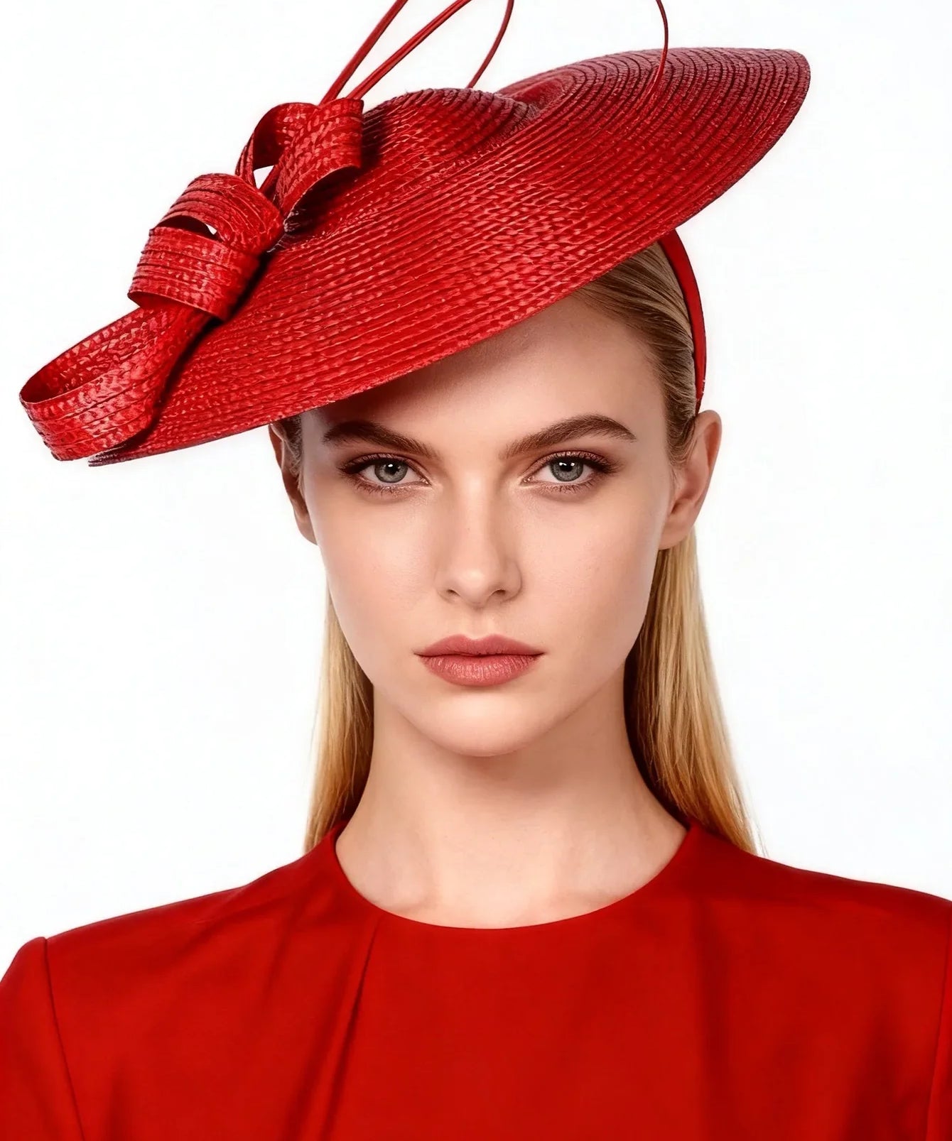 Wide Brim Saucer Hat with Contrast Bow