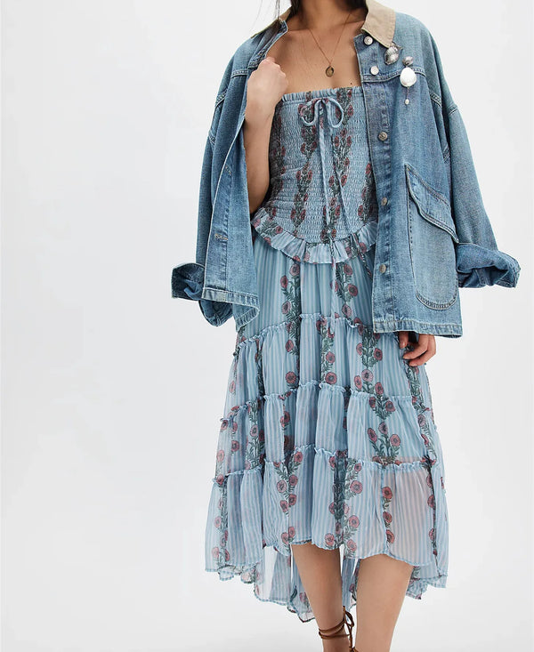 Midi Dress With Dusty Flowers