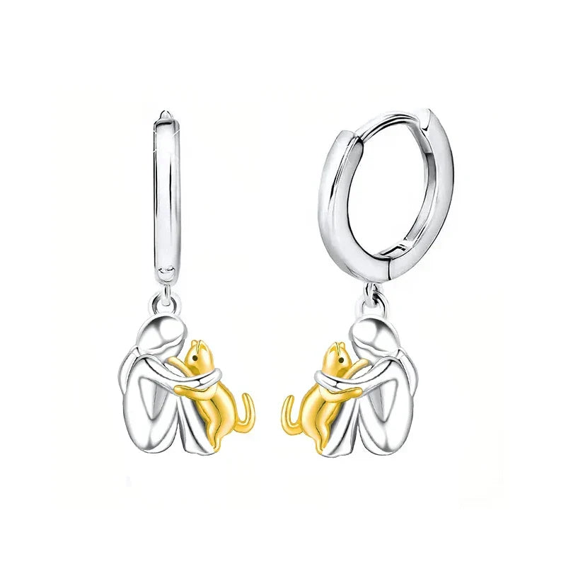 Cat Icon Earrings (Round Clasp)