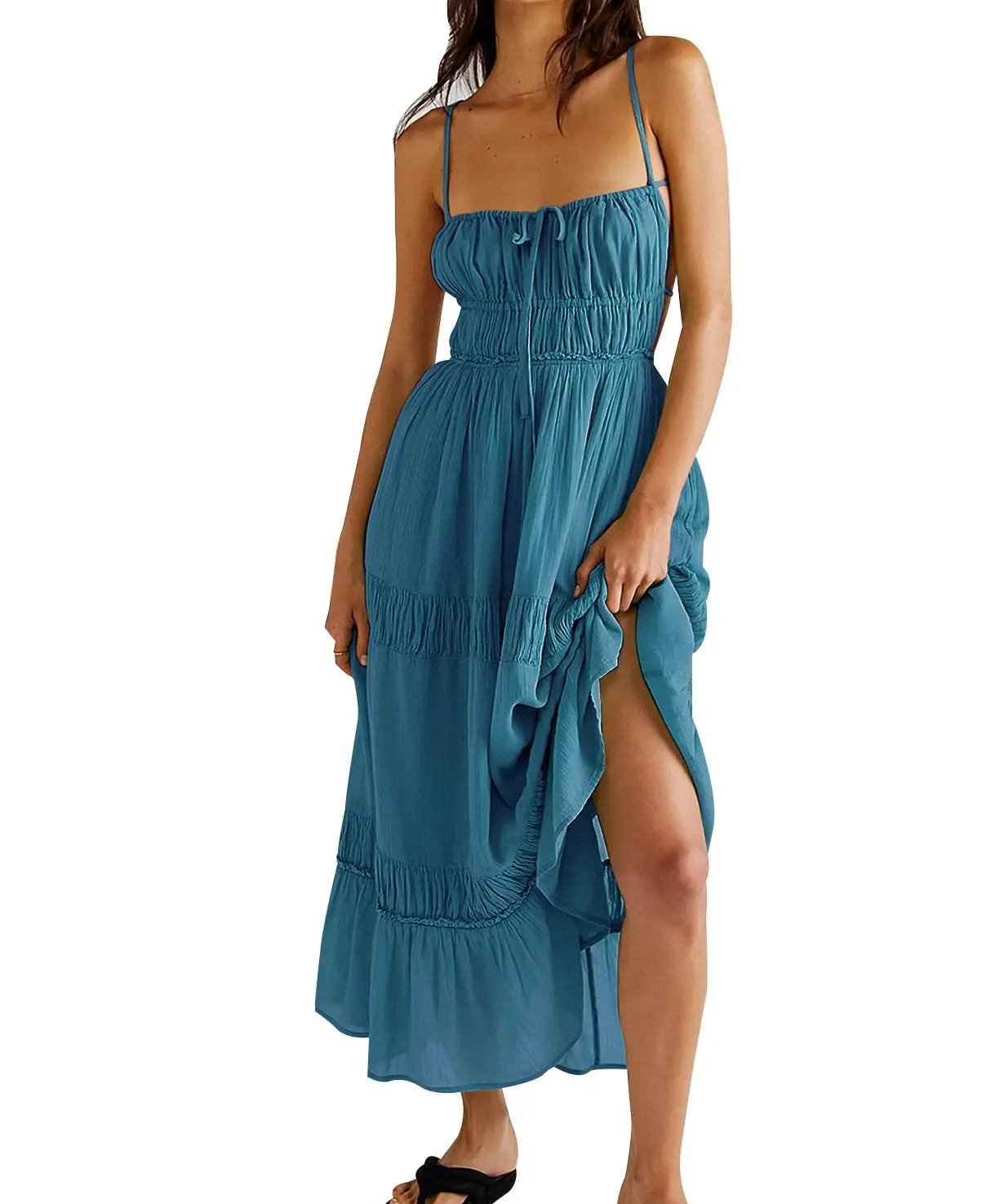 Maxi Dress with Cutout and Slits