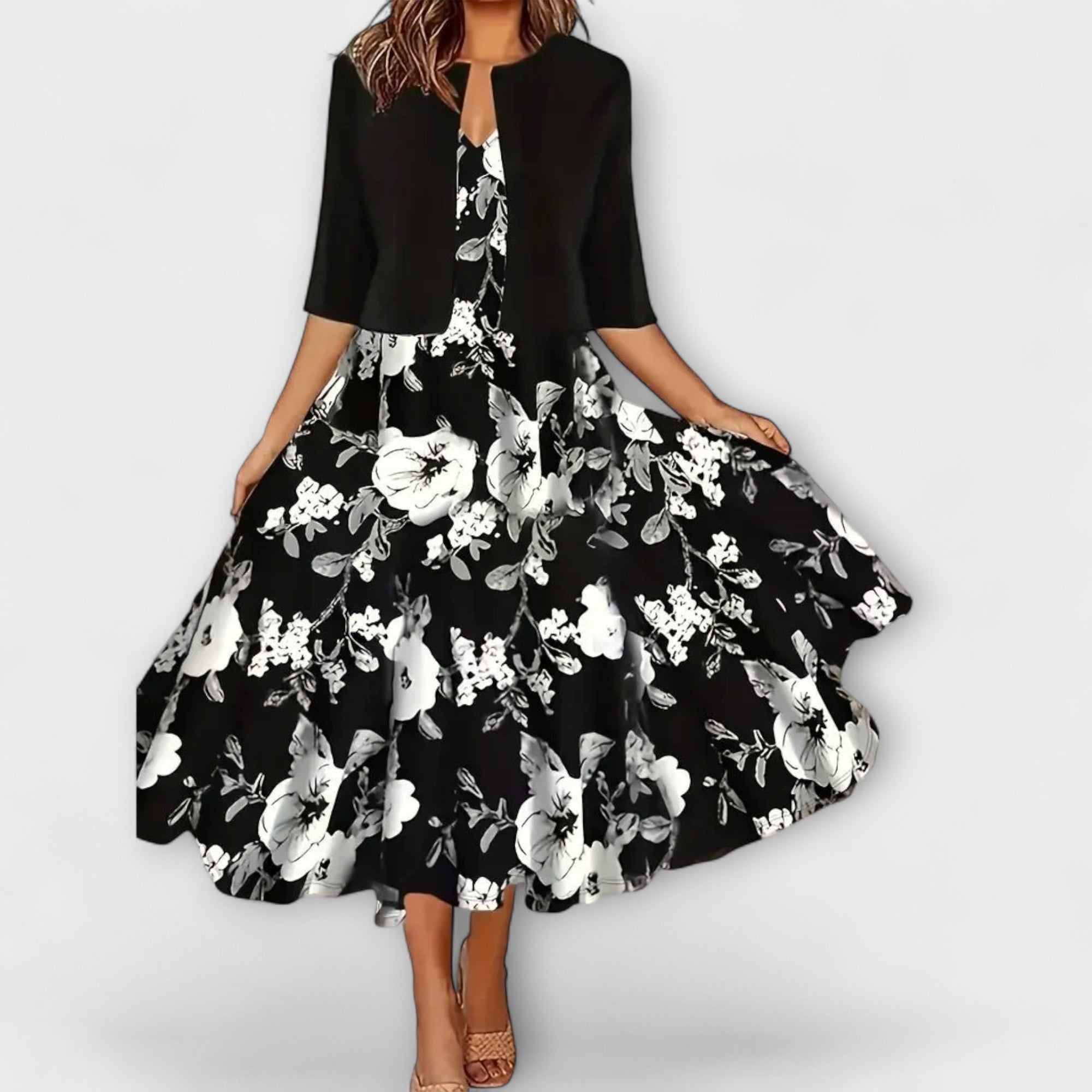 Women's midi dress with blazer