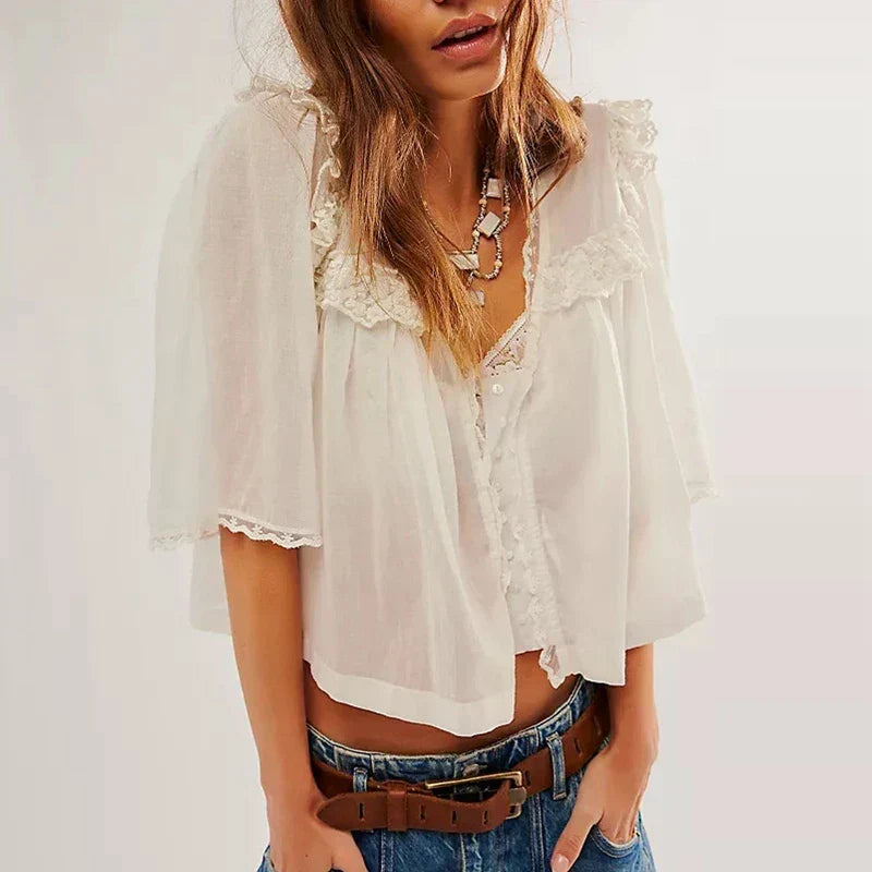 Blouse with Marais Ruffles