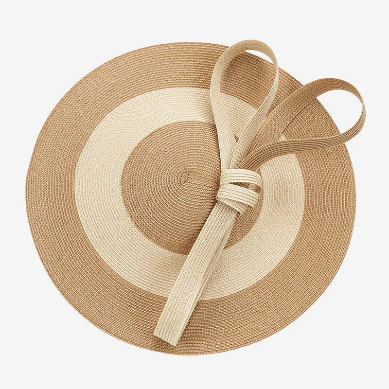 Two Tone Straw Saucer Fascinator with Oversized Bow