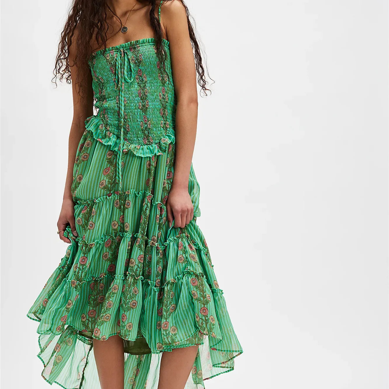 Midi Dress With Dusty Flowers