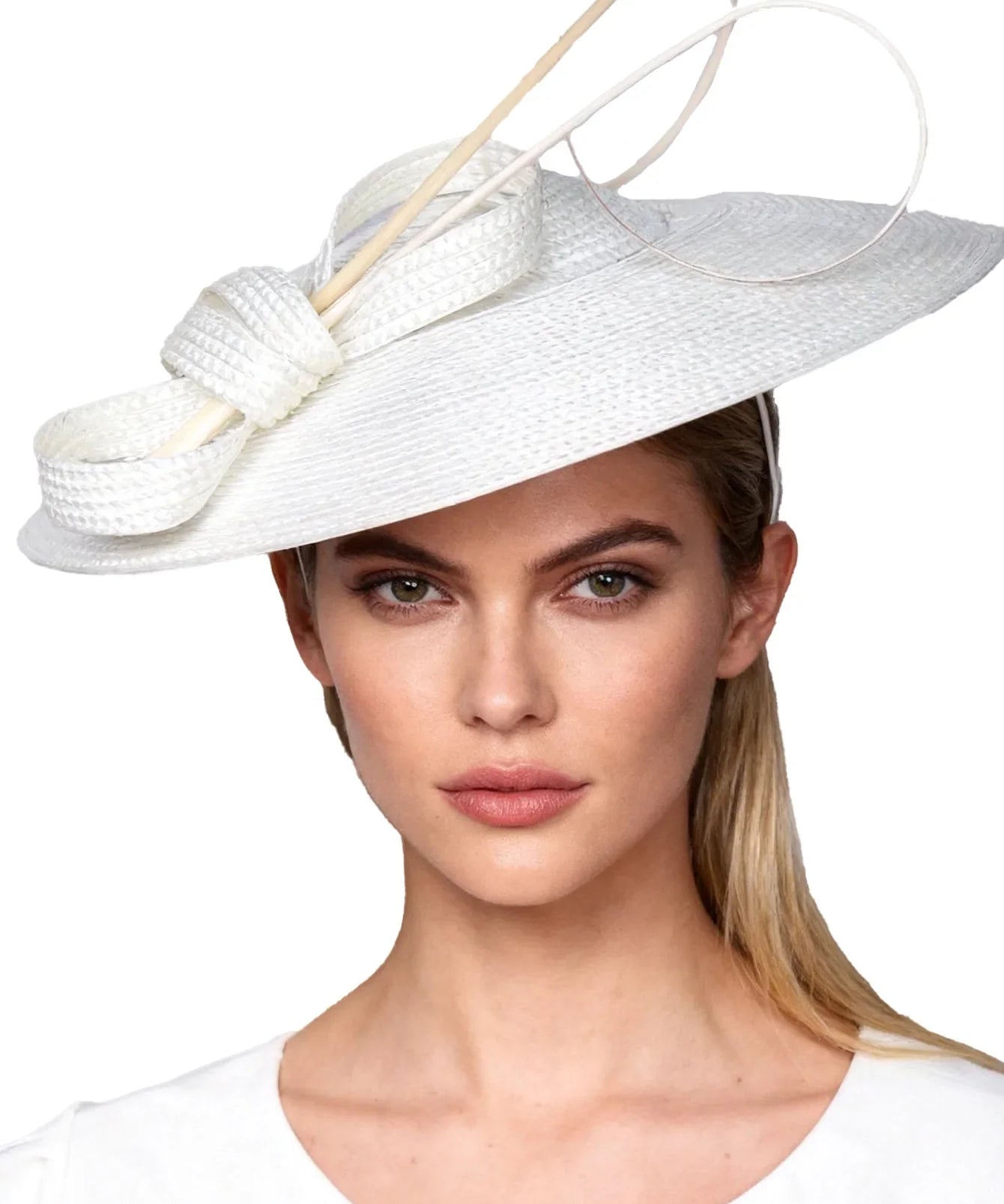 Wide Brim Saucer Hat with Contrast Bow