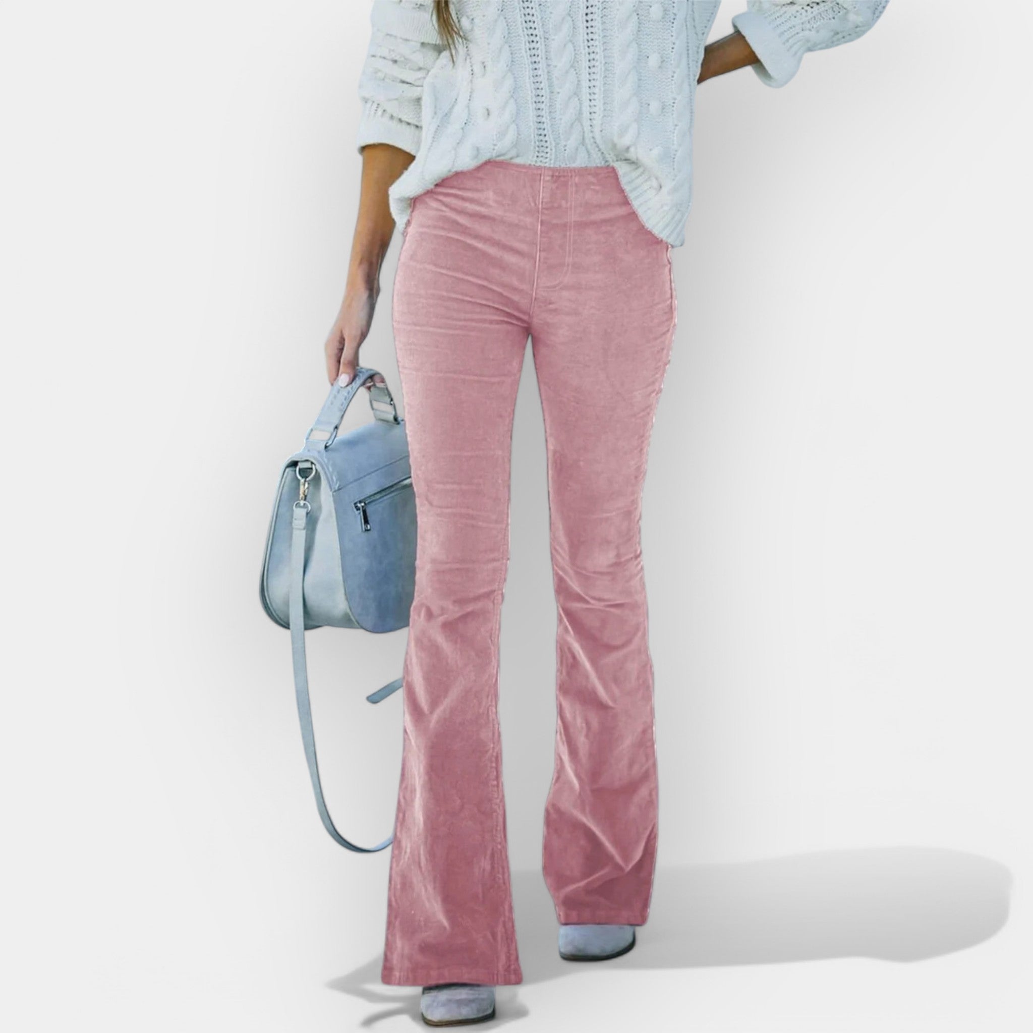 Long trousers with flared trousers