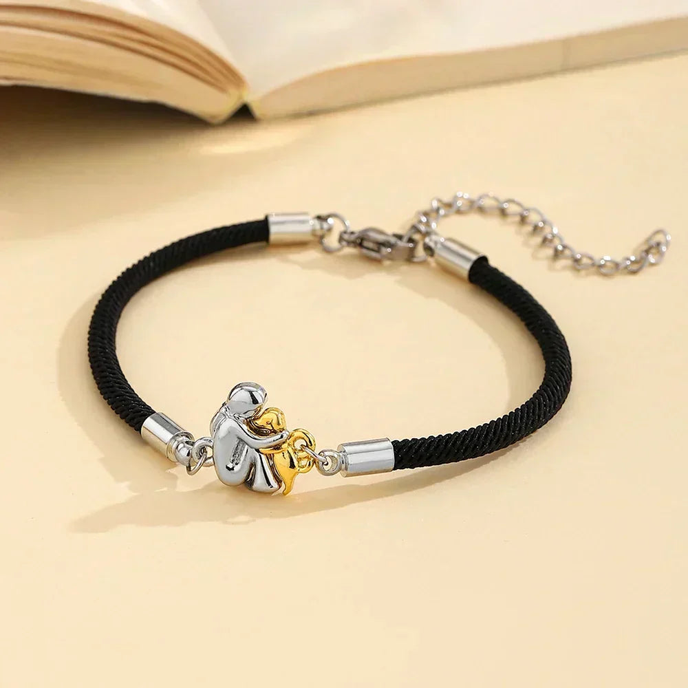 Bracelet with cord and dog icon