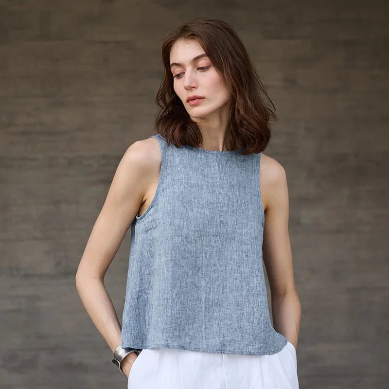 Reversible chambray vest