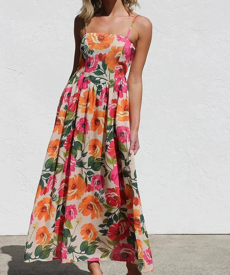 Isadora Floral Backless Maxi Dress for Women
