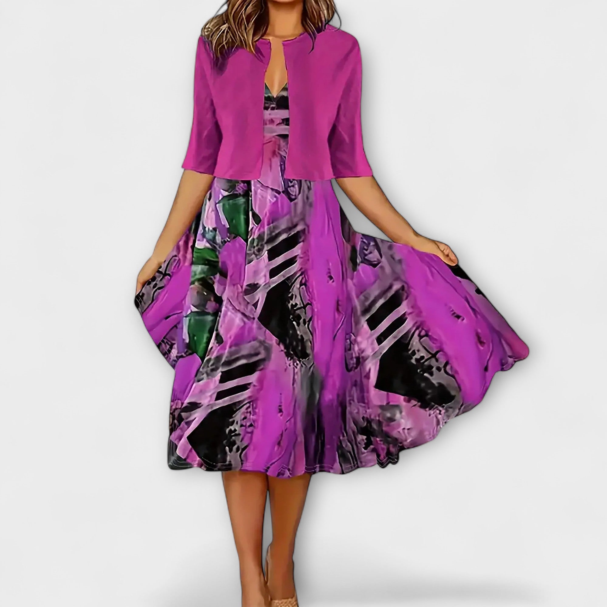 Women's midi dress with blazer