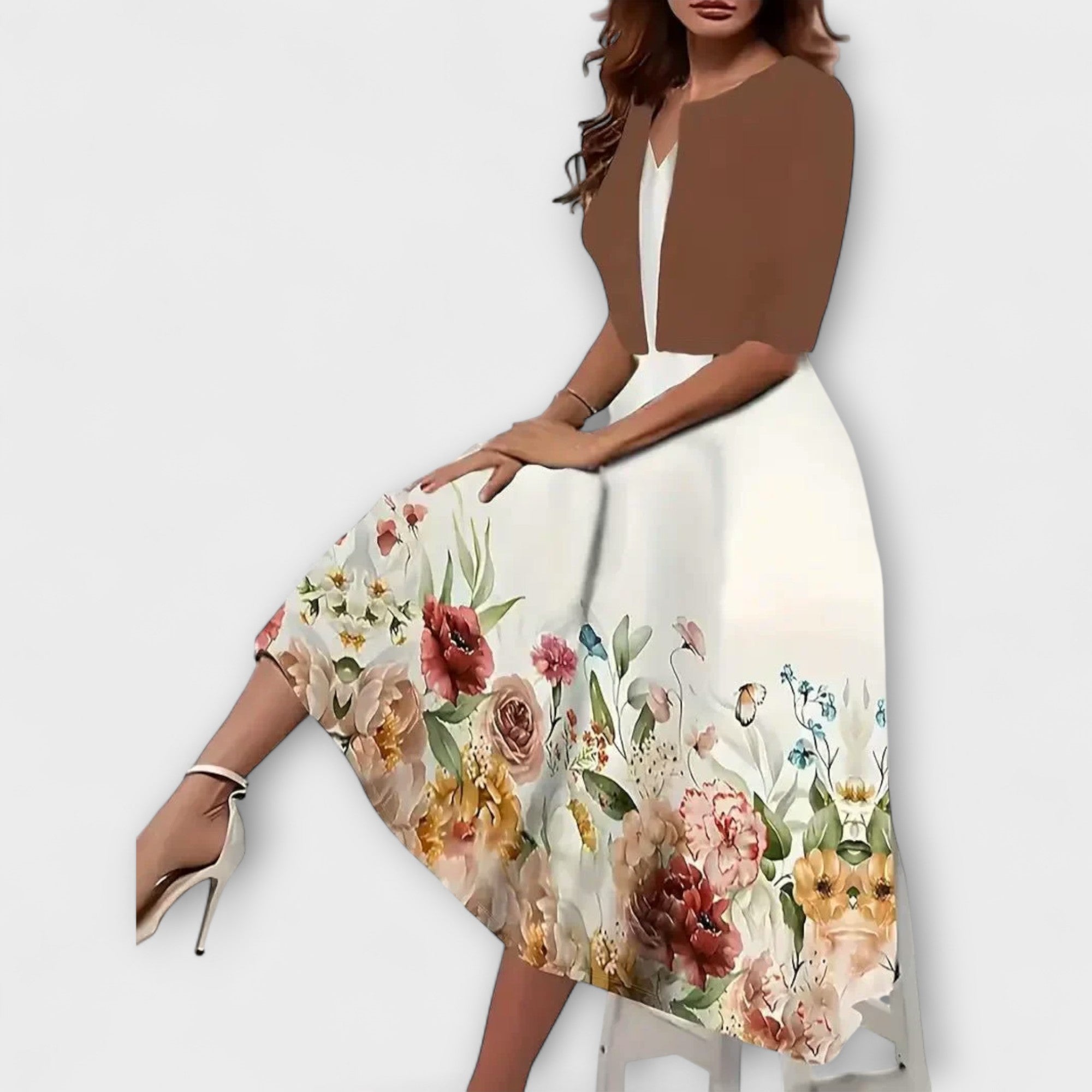 Women's midi dress with blazer