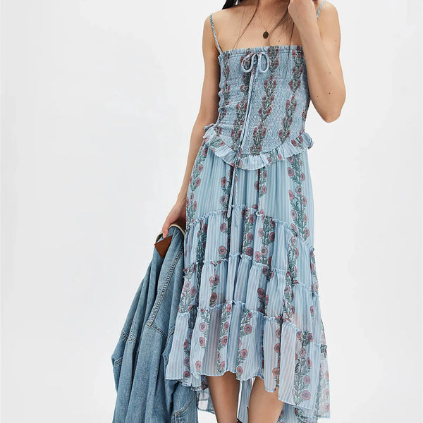 Midi Dress With Dusty Flowers