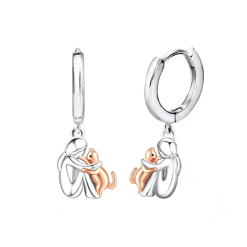 Cat Icon Earrings (Round Clasp)