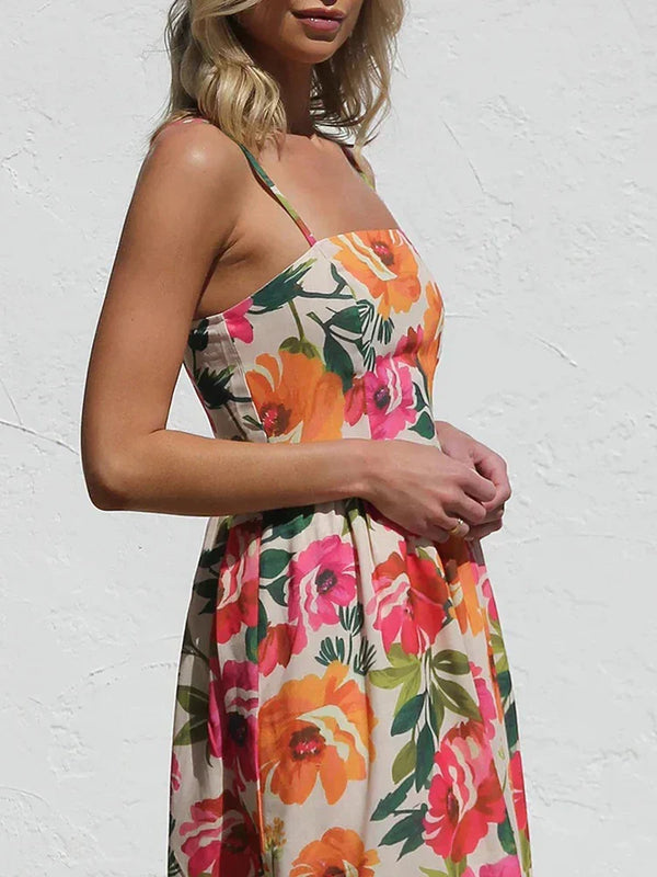 Isadora Floral Backless Maxi Dress for Women