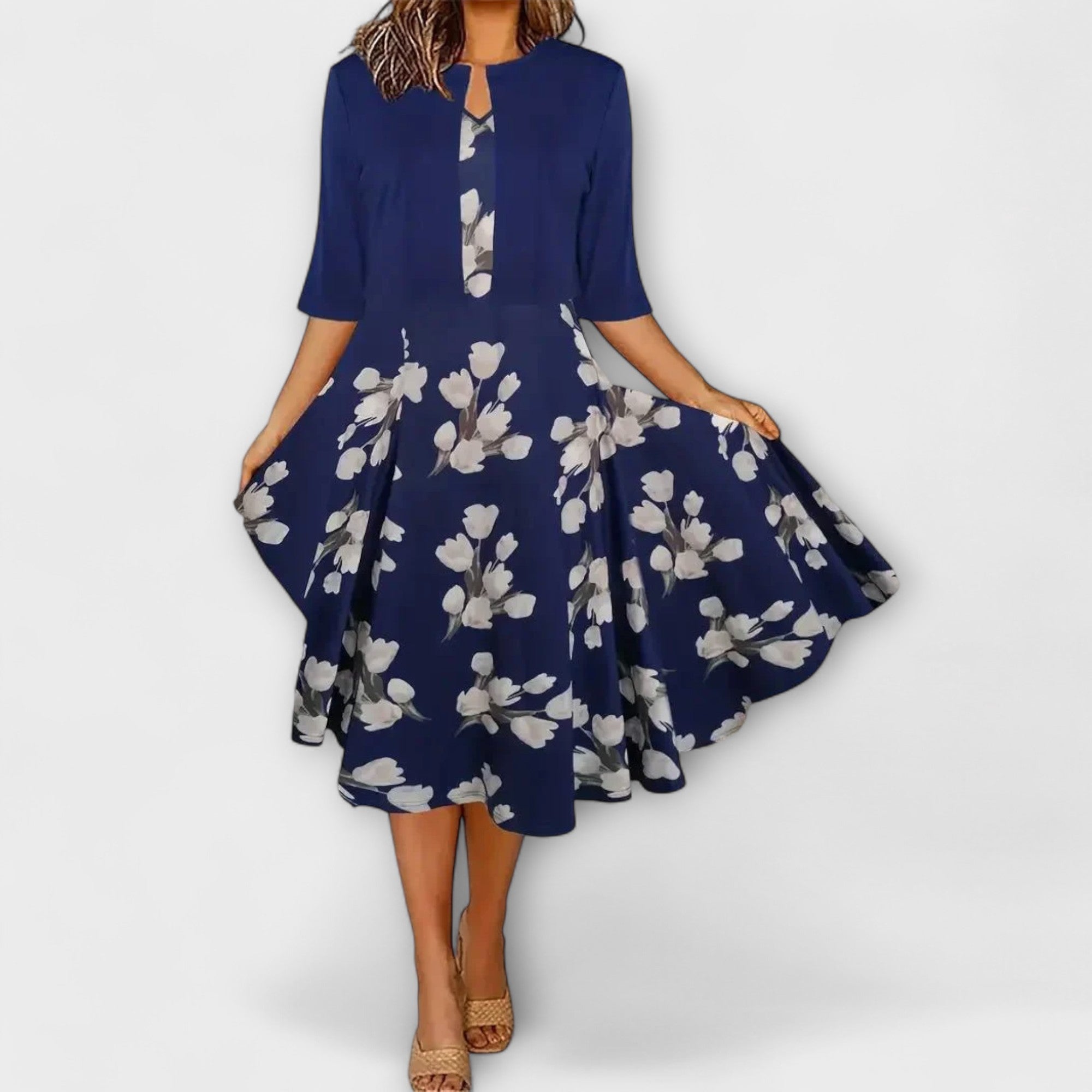Women's midi dress with blazer