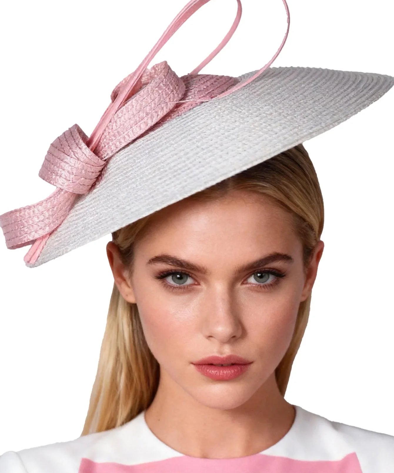 Wide Brim Saucer Hat with Contrast Bow