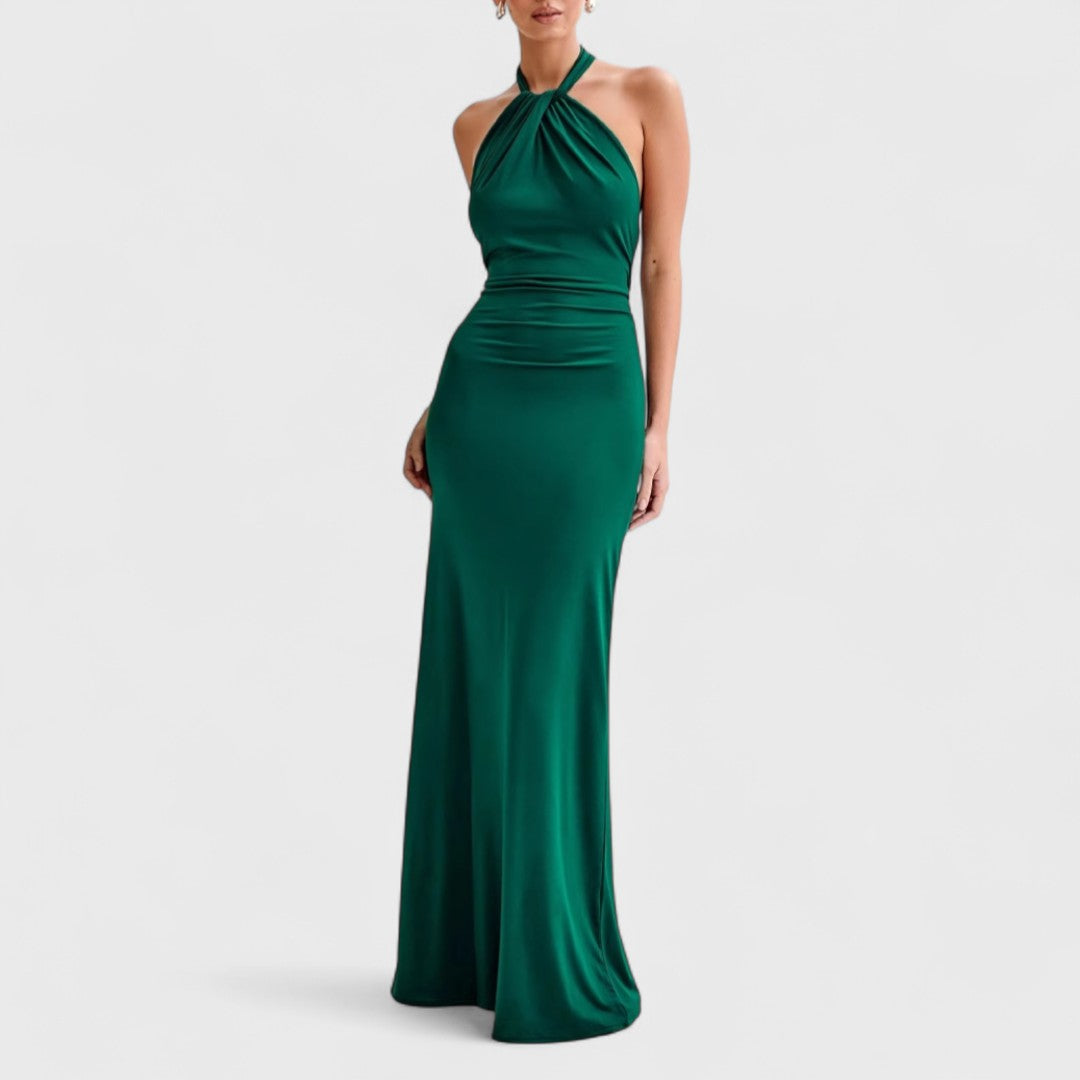 Kylie – Silk halter neck curvy dress