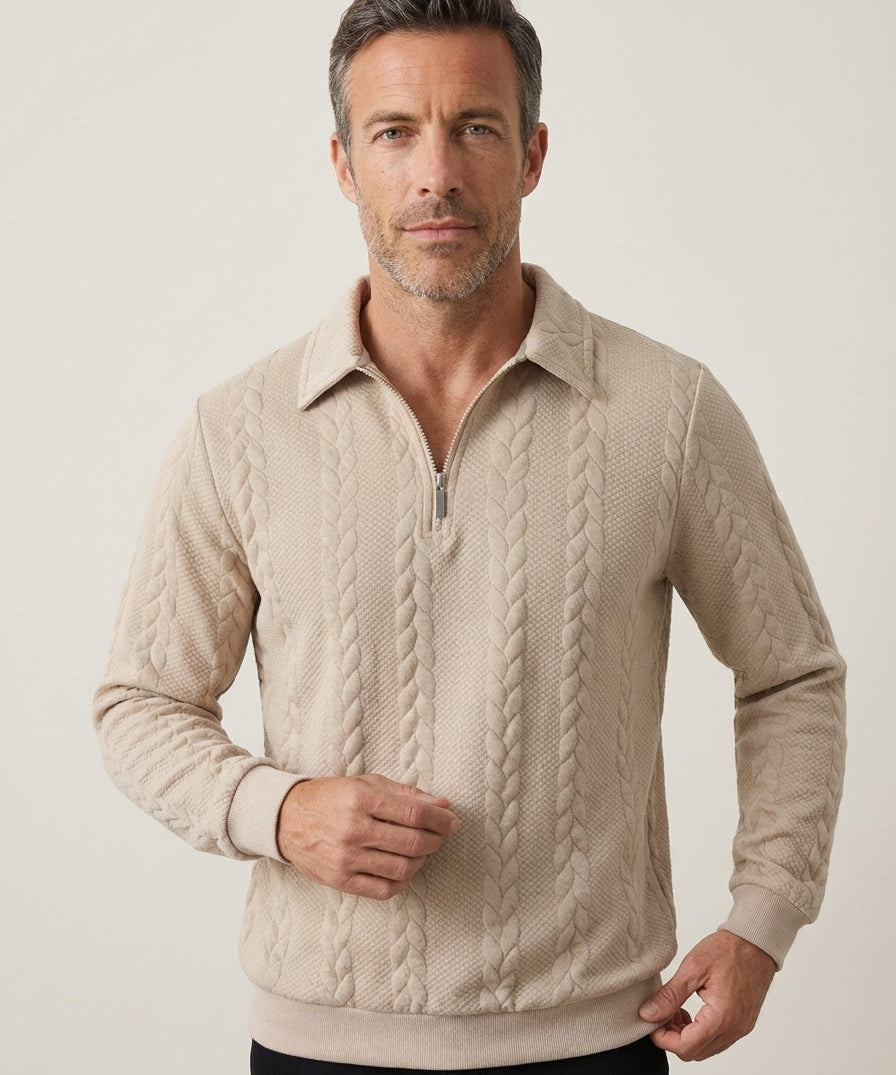 Álvaro - Texturerad Jersey Polo