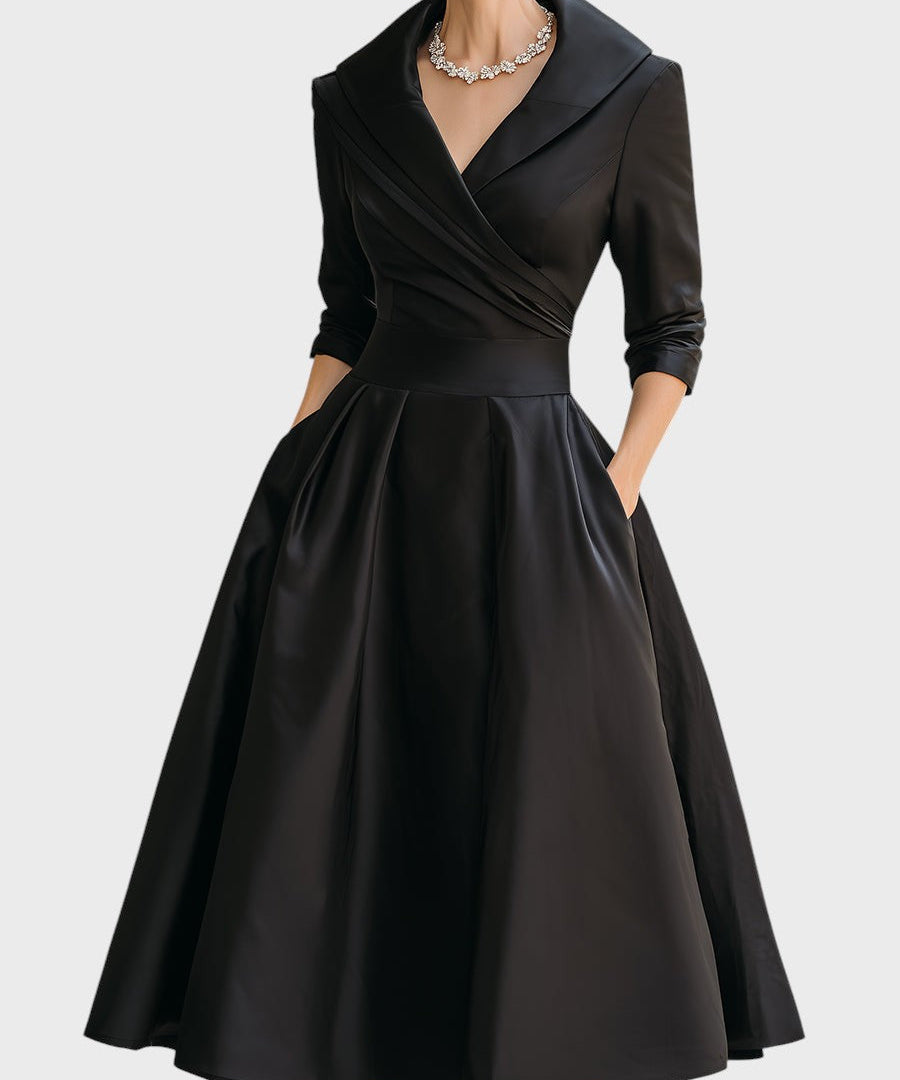 Elegant midi dress with long sleeves