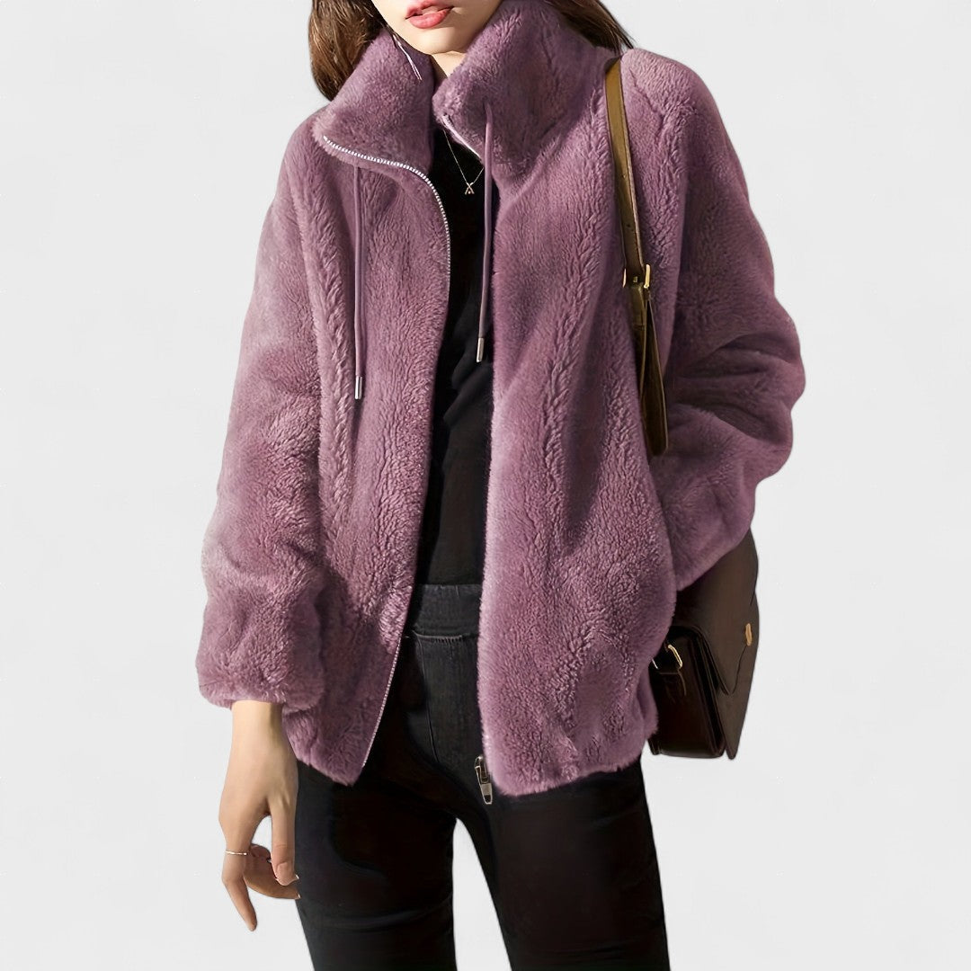 Luxury zip up plush jacket