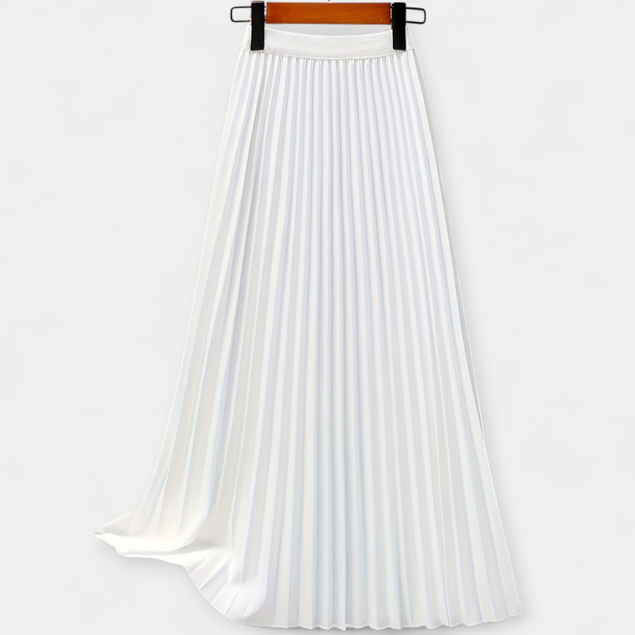 Karolína Sophisticated Long Pleated Satin Skirt