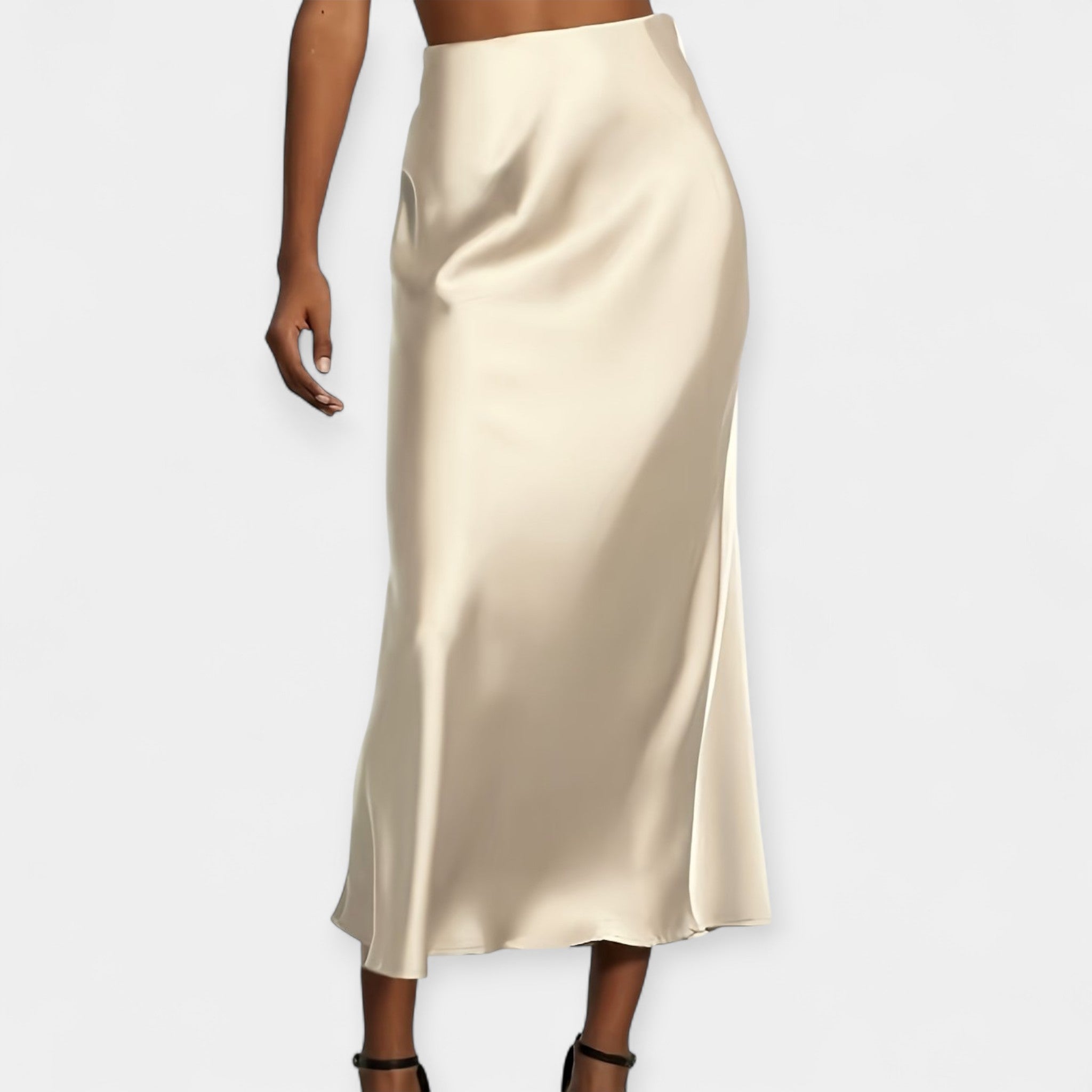 Věnceslava Elegant Satin Midi Skirt