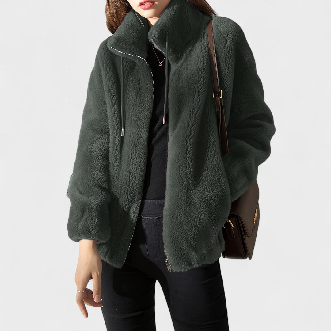 Luxury zip up plush jacket