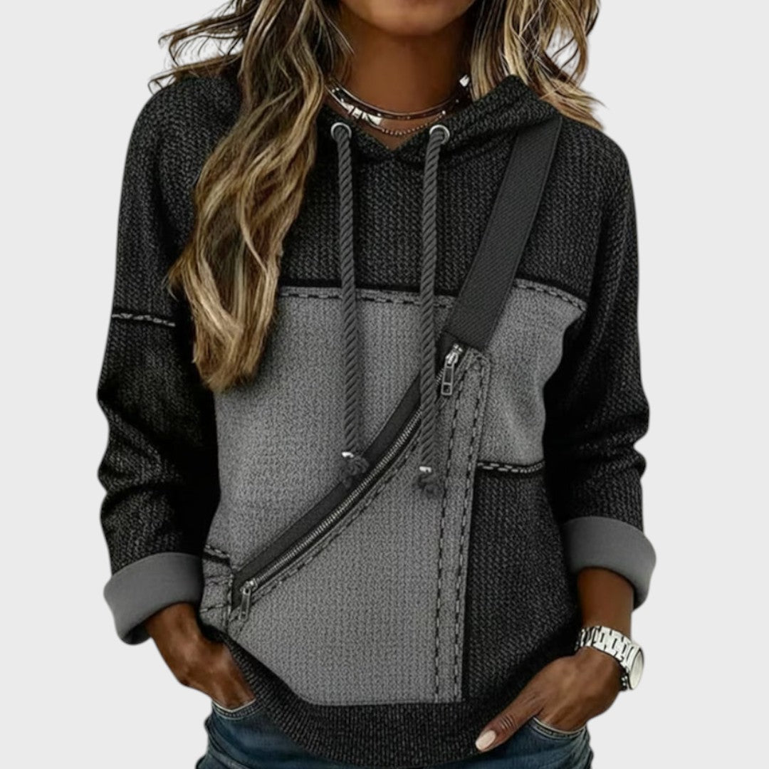 Knitted sweatshirt with contrasting design