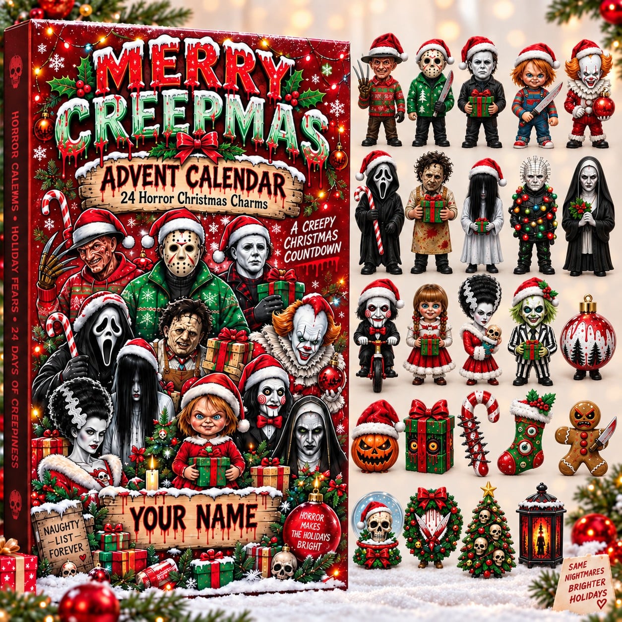 Personalised Horror Movie Advent Calendar with Horror Characters