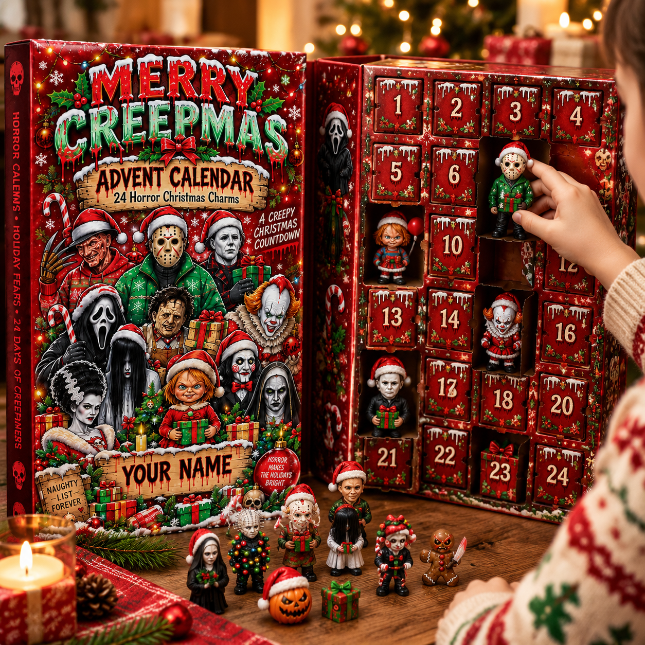 Personalised Horror Movie Advent Calendar with Horror Characters