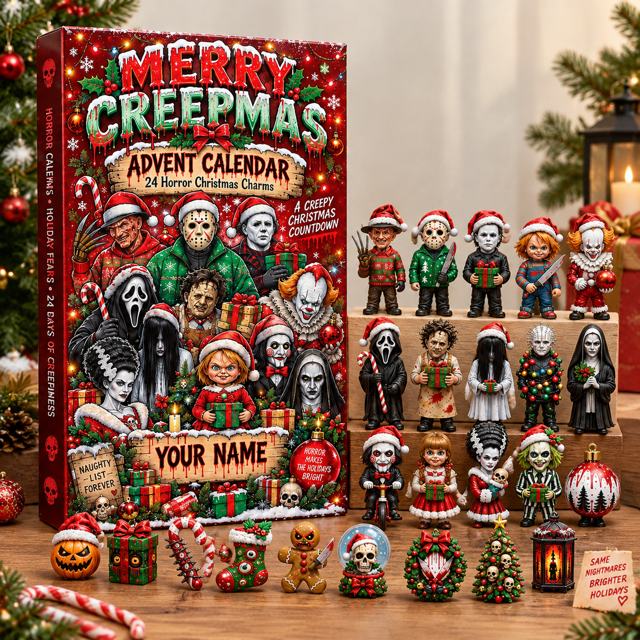 Personalised Horror Movie Advent Calendar with Horror Characters