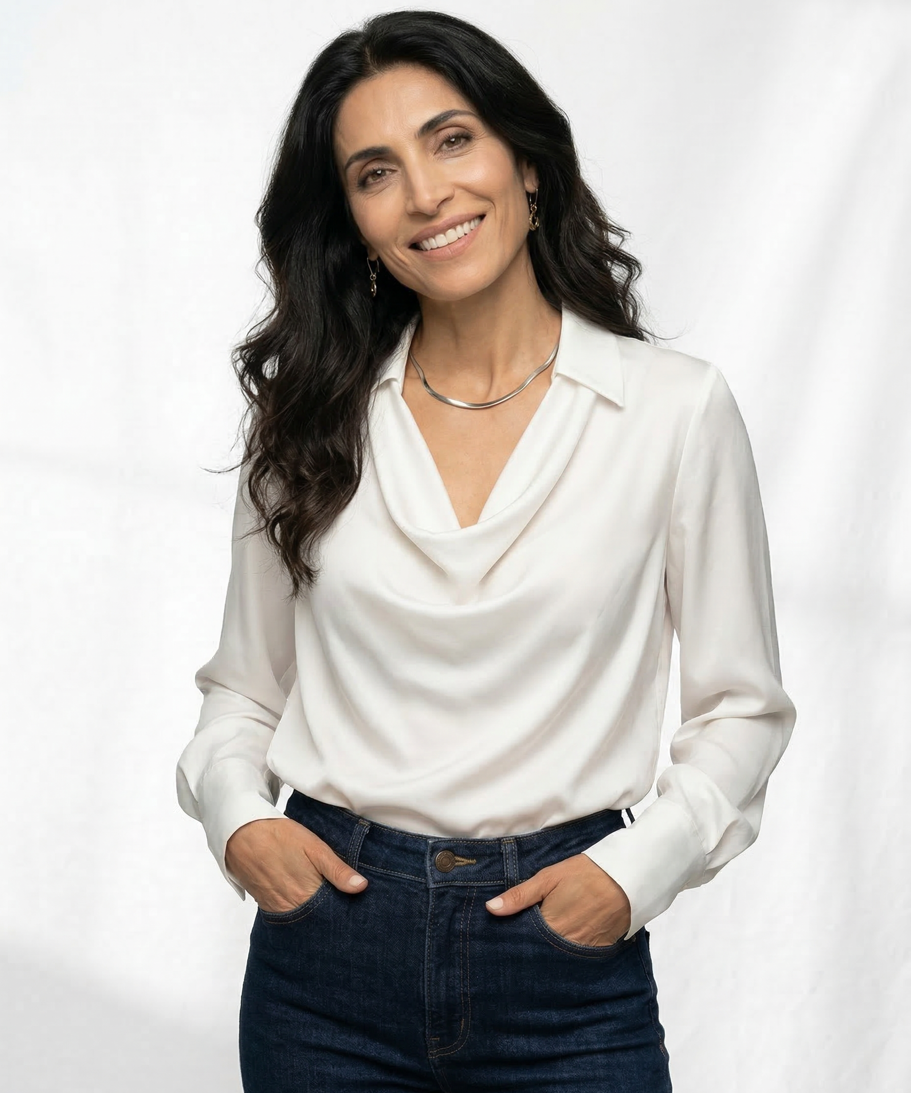 100% Silk Shirt with Long Sleeves