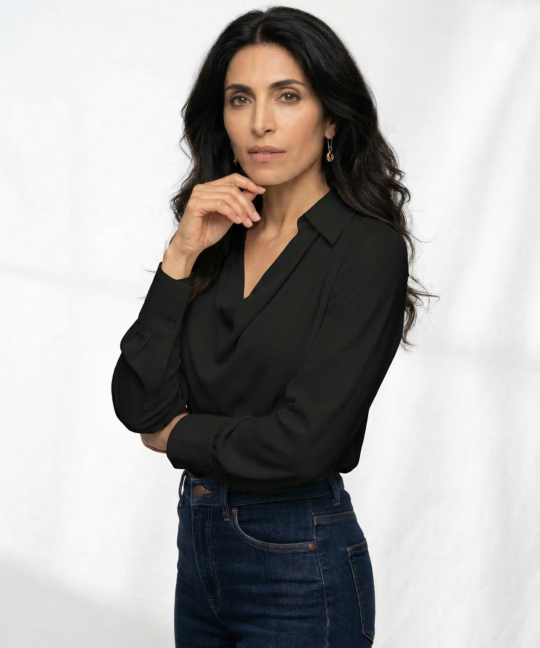 100% Silk Shirt with Long Sleeves