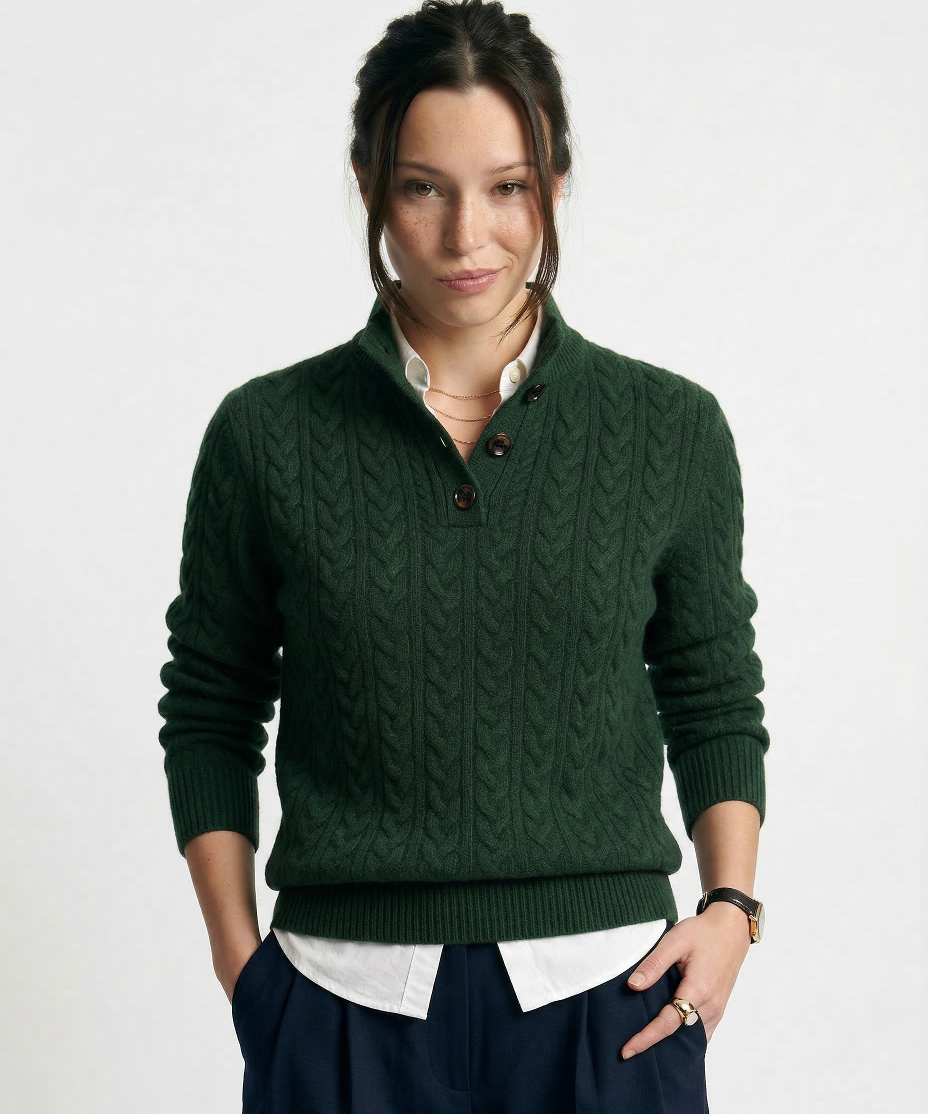 Arden Cashmere Button Up Jumper