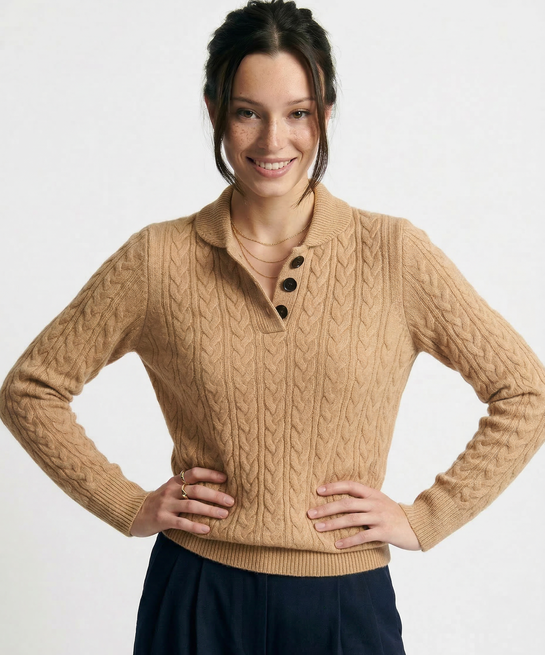 Arden Cashmere Button Up Jumper