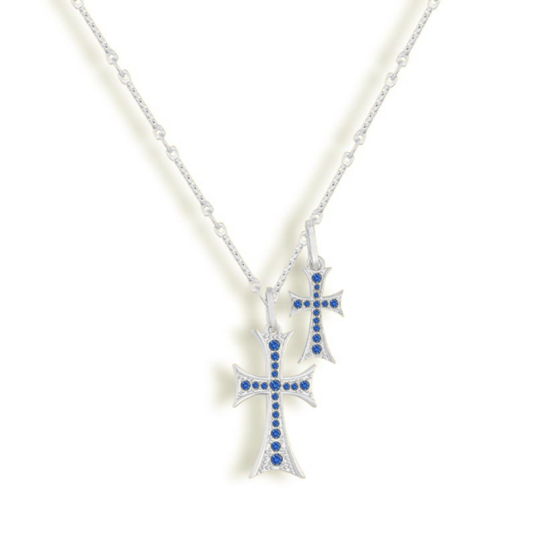 Sára Sophisticated HauteCouture Double Cross Pendant