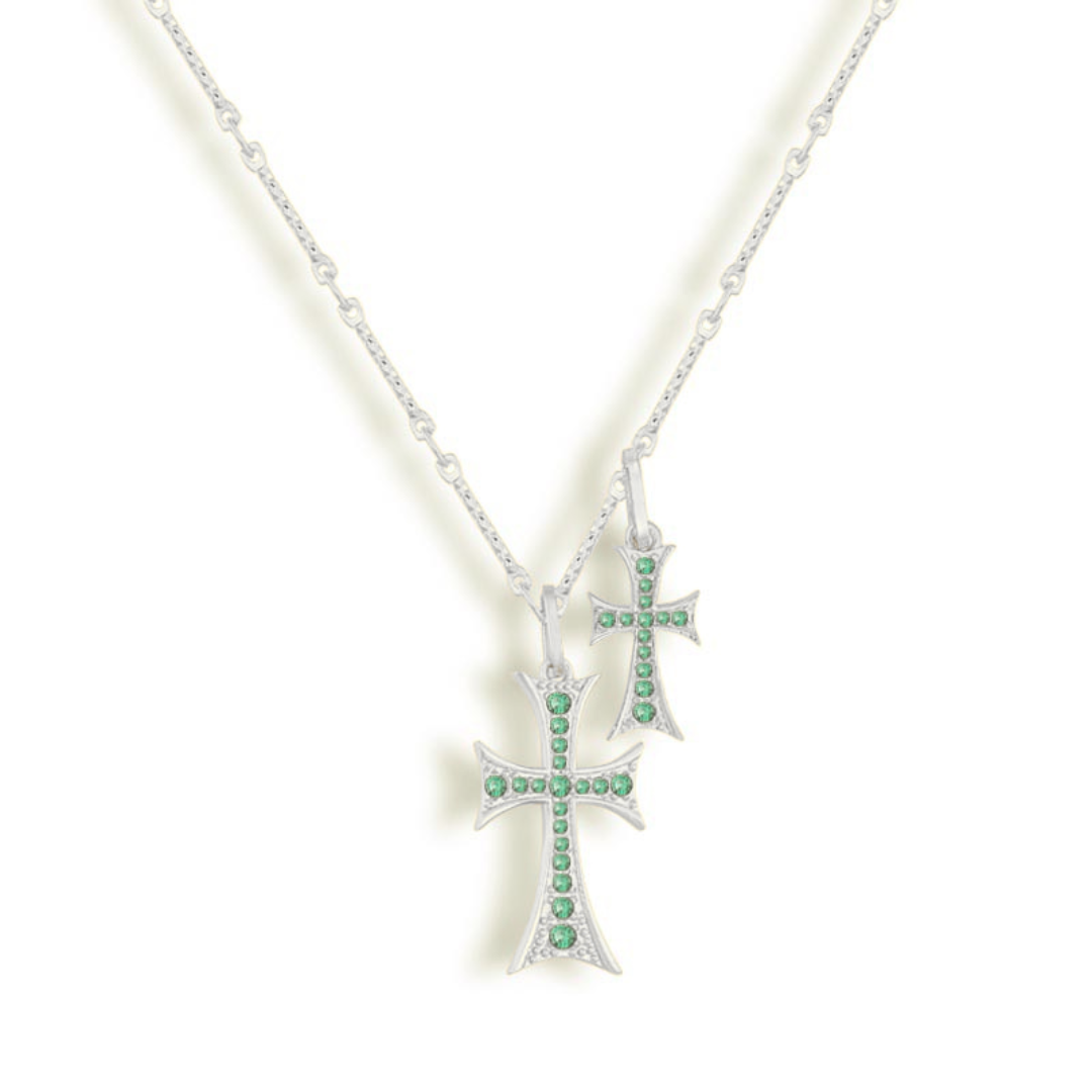 Sára Sophisticated HauteCouture Double Cross Pendant