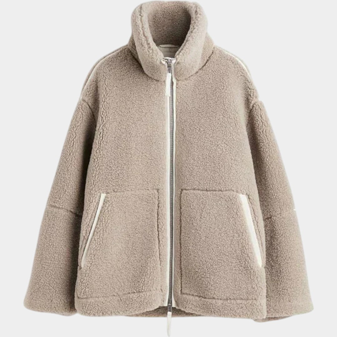 Petra – oversized teddy coat for women with zipper