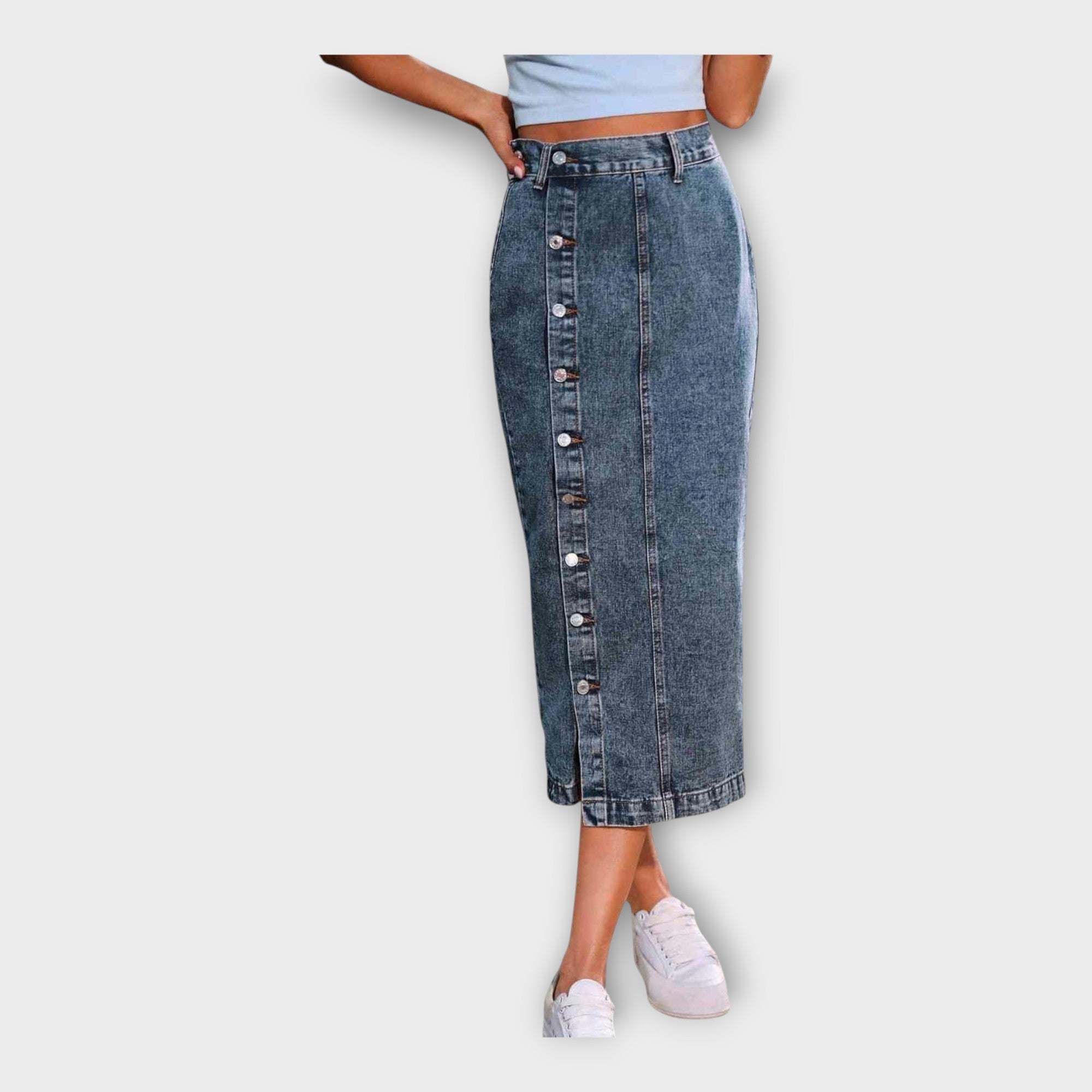 Karolína Sophisticated Lightweight Button Up Maxi Skirt