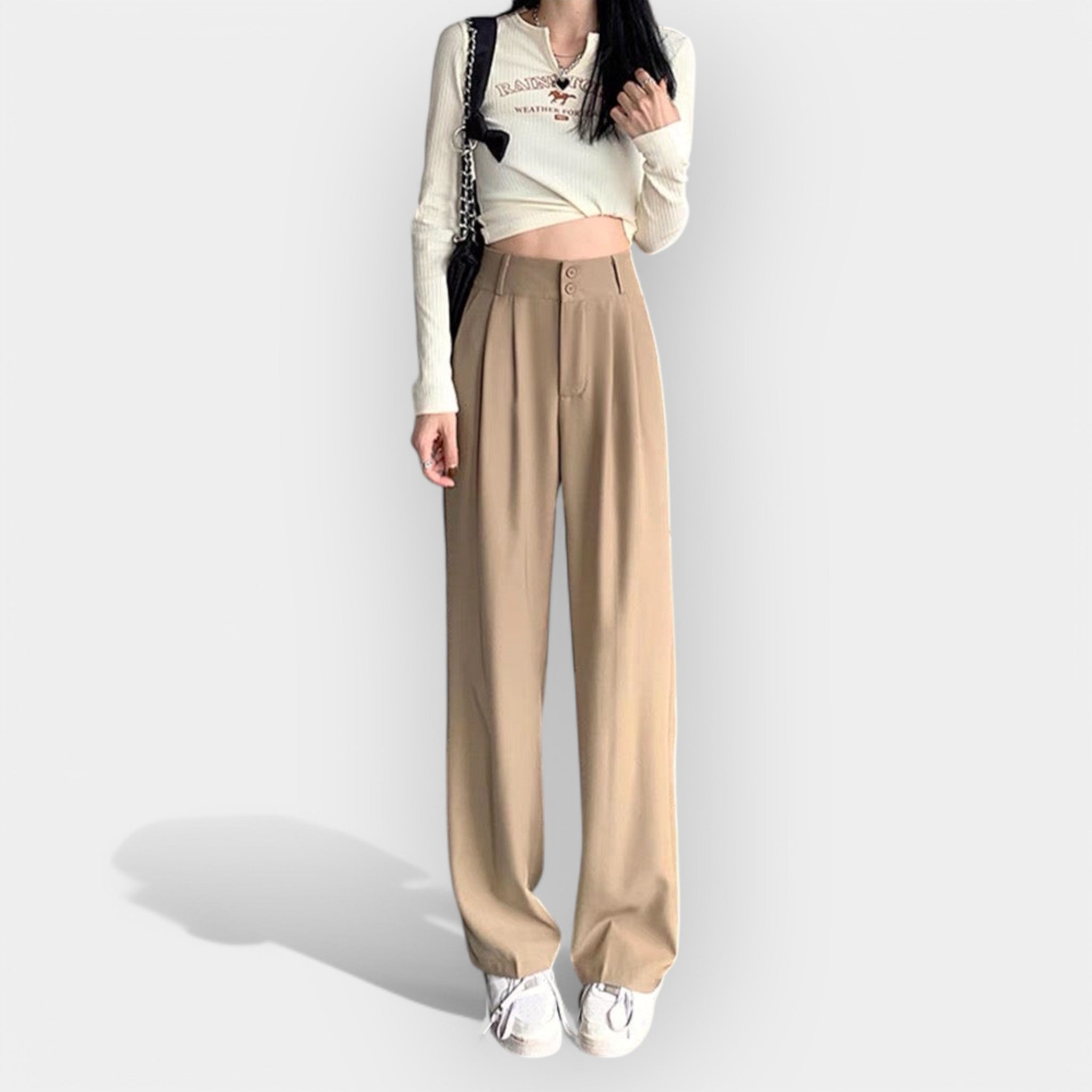 Korean style wide leg trousers