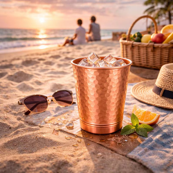 Hammered Copper Tumbler - 350ml