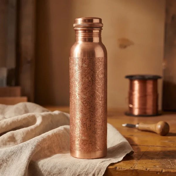 Engraved Copper Water Bottle - 950ml