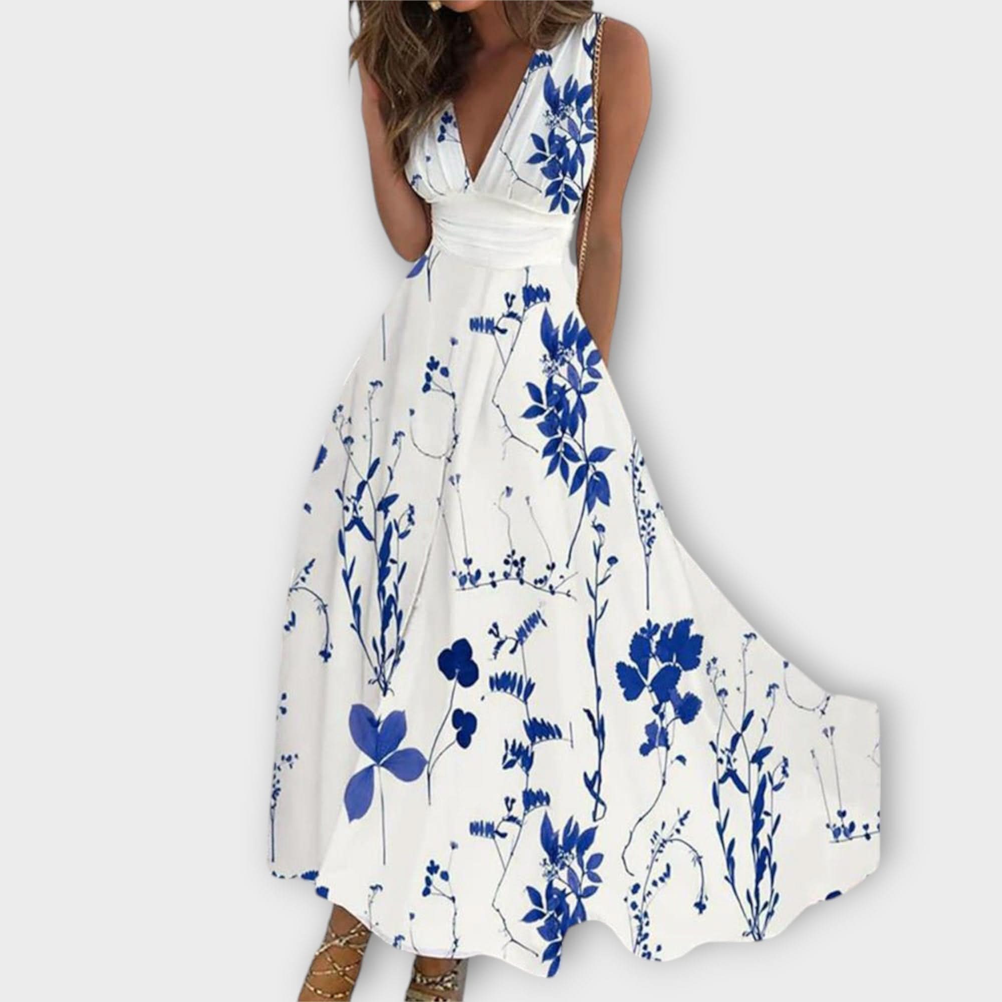 Rochie florală cu decolteu în V