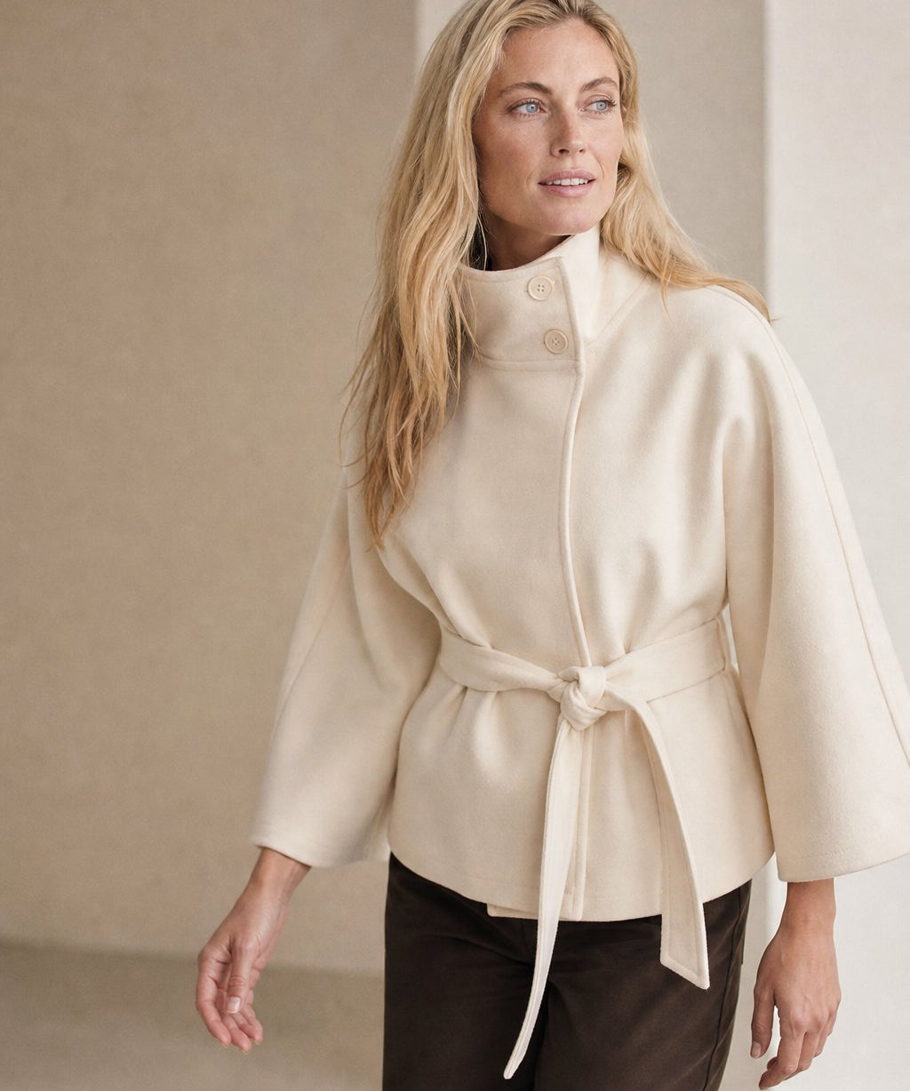 Novara Wool-Blend Cape Coat